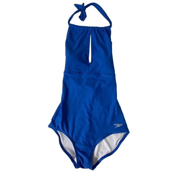 Speedo Other - Speedo Women’s Hi  Neck Tie Neck Closure Pull On Lined One Piece Swimsuit Size 6